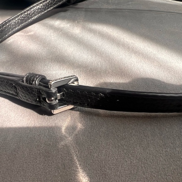 Michael Kors Jet Set Black Pebbled Leather Crossbody Bag with Silver Chain - Picture 14 of 16